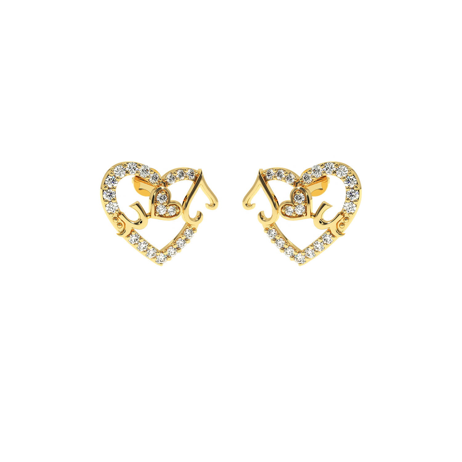 Buy Musical Heart Diamond Earrings 0.39Ct | Solitairekart